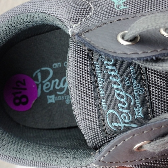 Original Penguin Mission Gray Fabric Leather Round Toe Lace Up Low Top Sneaker - Picture 13 of 16